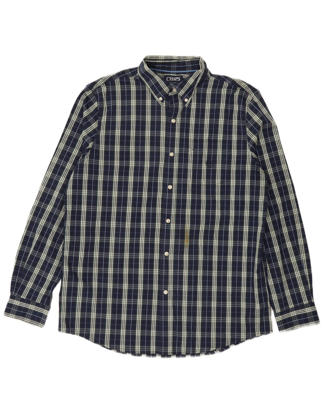 Ανδρικό πουκάμισο Chaps Large Navy Blue Check Cotton