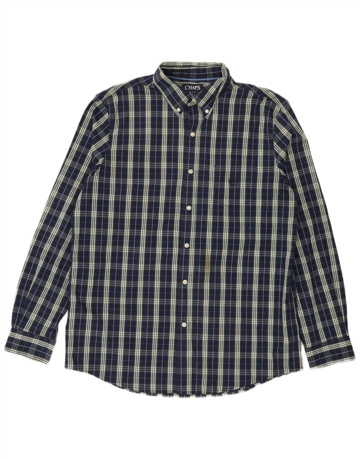 Ανδρικό πουκάμισο Chaps Large Navy Blue Check Cotton