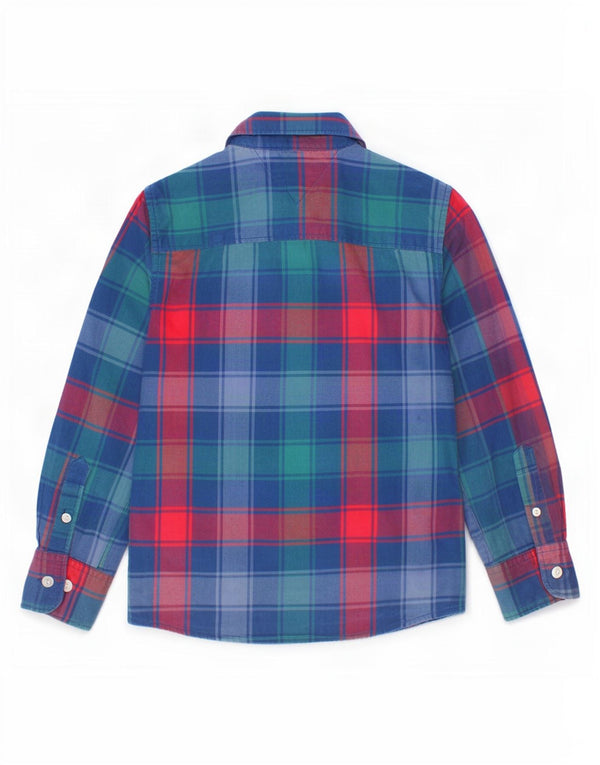 Tommy Hilfiger Boys Flannel πουκάμισο 3-4 ετών Μπλε καρό βαμβακερό