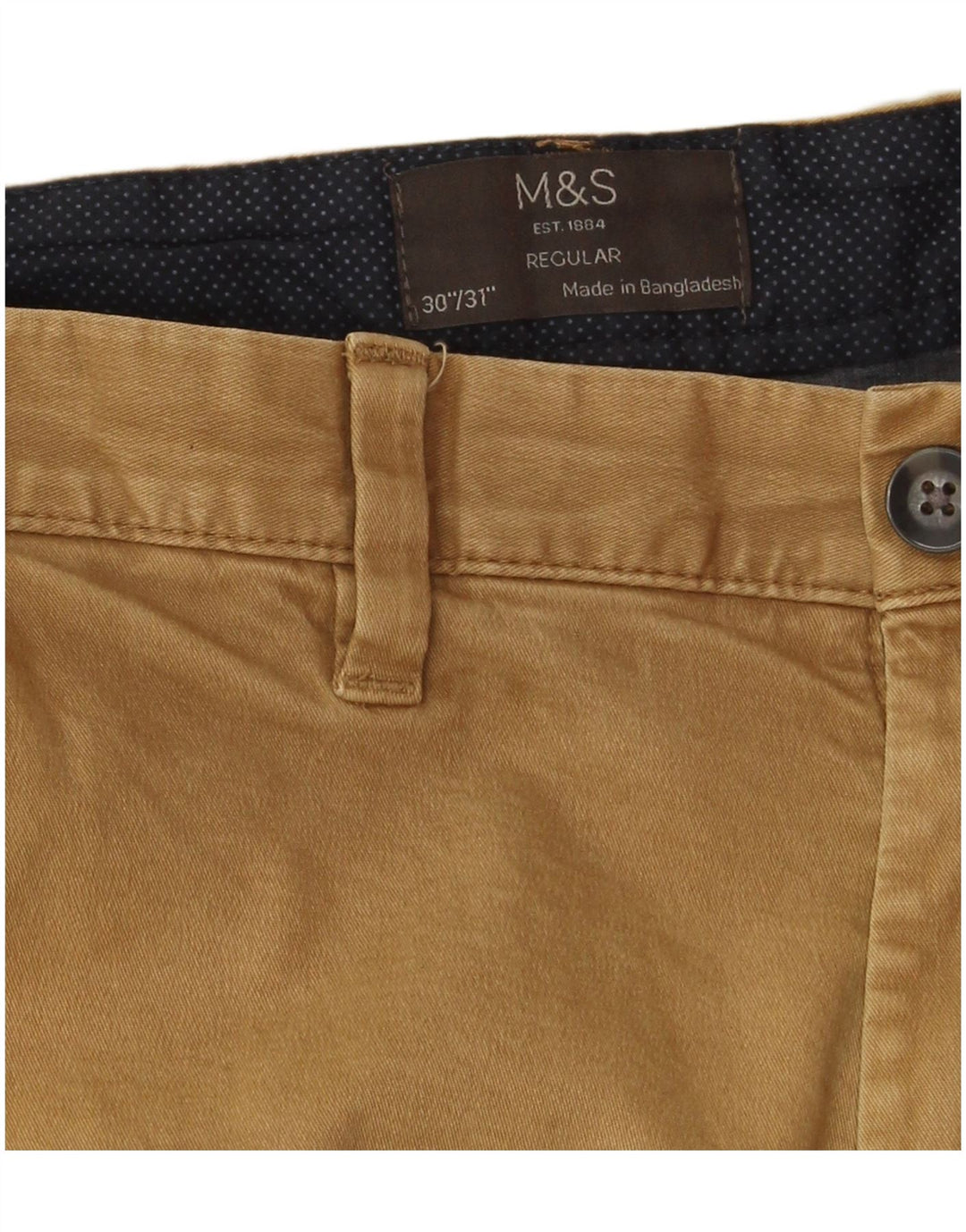 Ανδρικό ίσιο παντελόνι Chino Marks & Spencer W30 L31 Beige