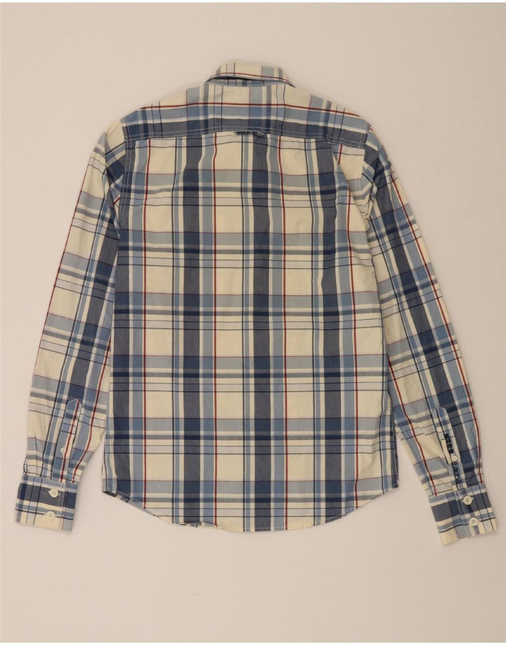 SUPERDRY Mens Shirt Medium Navy Blue Check Vintage Superdry and Second-Hand Superdry from Messina Hembry 