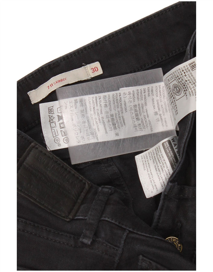 Levi's Womens 711 Skinny Jeans W30 L34 Μαύρο βαμβακερό