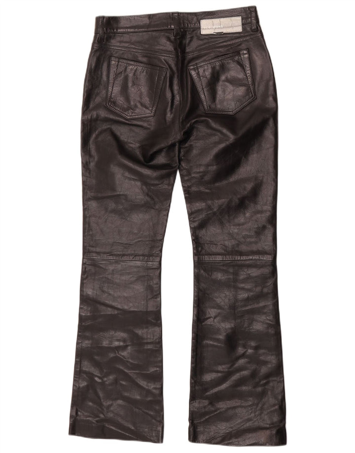 Iceberg Γυναικείο Bootcut Δερμάτινο Παντελόνι W27 L29 Μαύρο Δερμάτινο