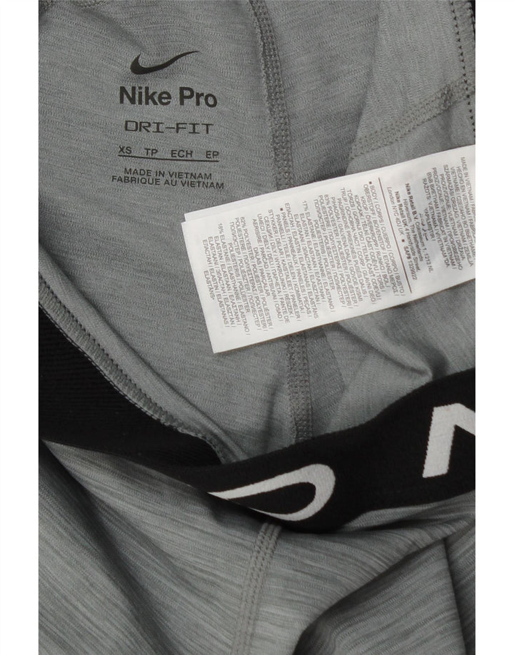 Γυναικεία γραφικά κολάν NIKE Dri Fit UK 4 XS με γκρι πολυεστέρα