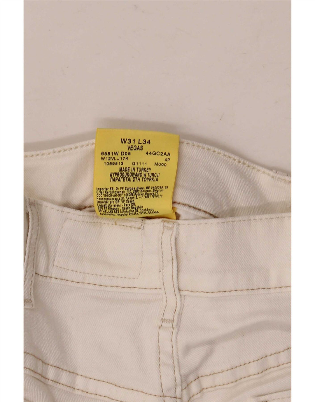 Ανδρικό τζιν σορτς Wrangler Vegas W31 μεσαίο λευκό βαμβακερό