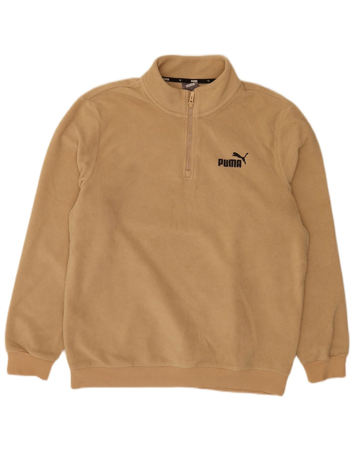Puma Ανδρικό φερμουάρ Fleece Jumper Μεγάλο Μπεζ Πολυεστέρας