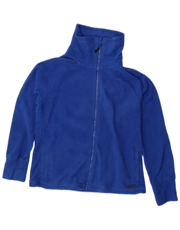 CALVIN KLEIN Γυναικείο γραφικό μπουφάν φλις UK 14 μεσαίο μπλε πολυεστέρας