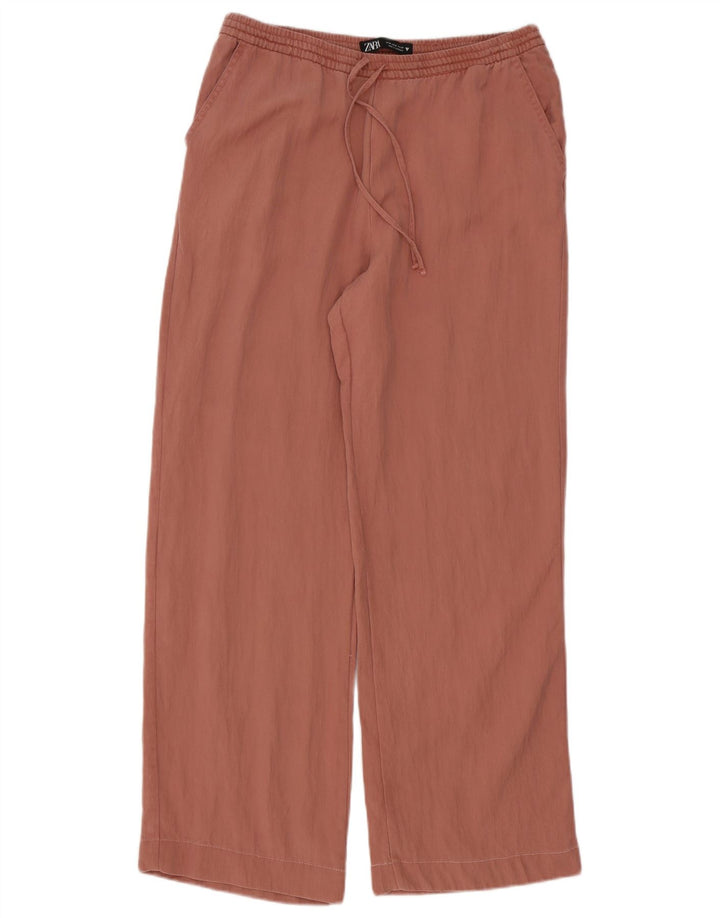 Zara Γυναικείο Φαρδύ Παντελόνι Πόδι Medium W28 L30 Ροζ