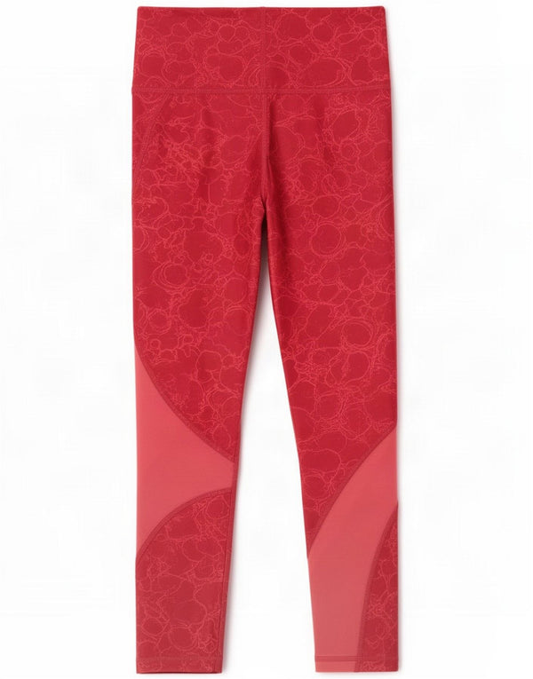 Under Armour Womens Heat Gear Abstract Pattern Leggings UK 12 Medium Red