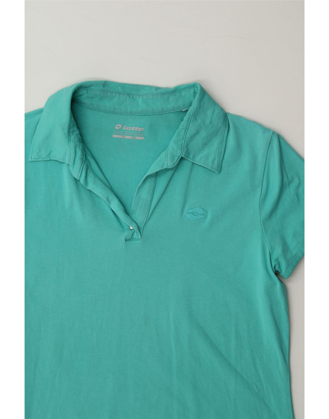 LOTTO Womens Polo Shirt UK 14 Large Turquoise Vintage Lotto and Second-Hand Lotto from Messina Hembry 