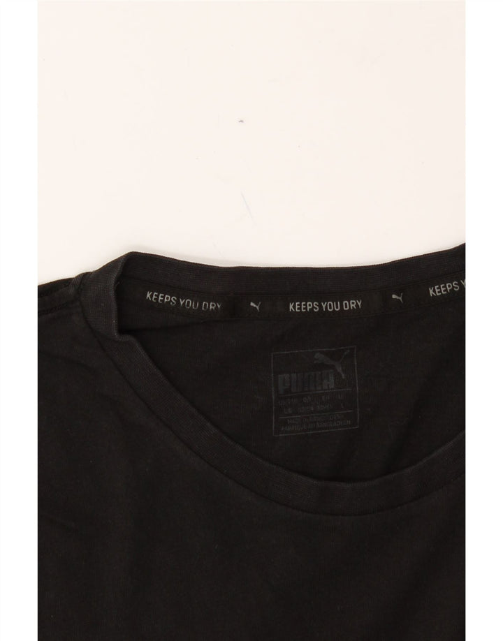 PUMA Mens Graphic T-Shirt Top Large Black Colourblock Vintage Puma and Second-Hand Puma from Messina Hembry 