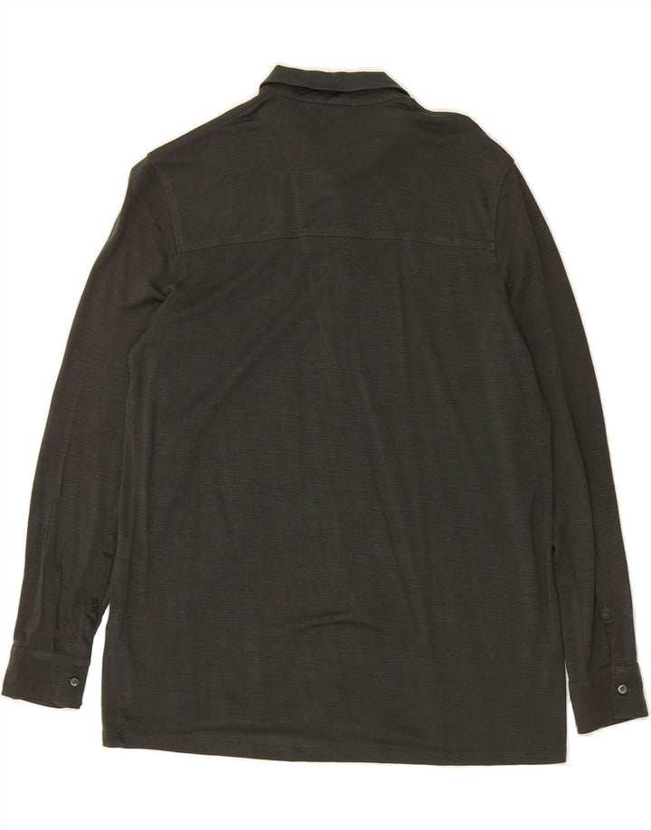 MASSIMO DUTTI Womens Shirt UK 14 Medium Grey Lyocell Vintage Massimo Dutti and Second-Hand Massimo Dutti from Messina Hembry 
