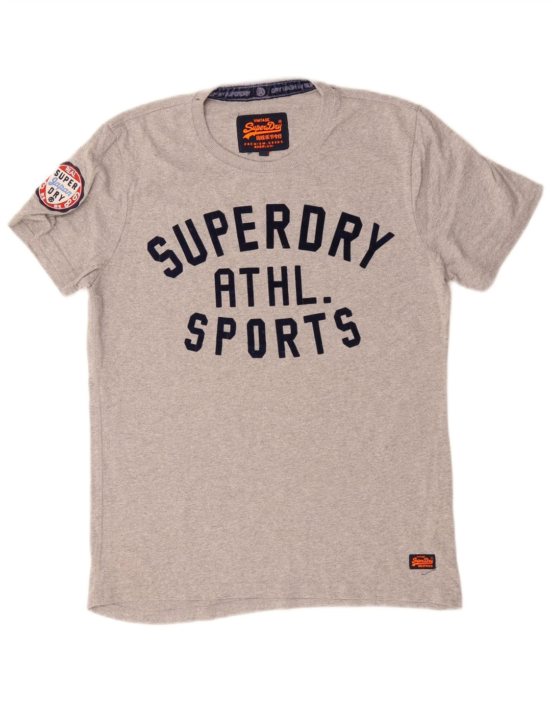 Ανδρικό γραφικό μπλουζάκι SUPERDRY Τοπ μεγάλο γκρι βαμβακερό