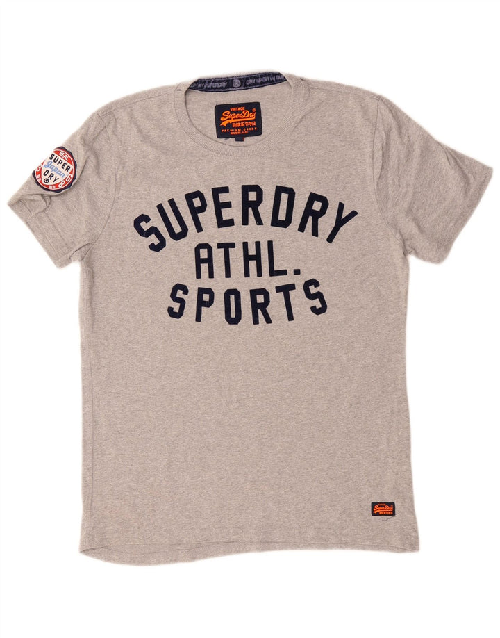 Ανδρικό γραφικό μπλουζάκι SUPERDRY Τοπ μεγάλο γκρι βαμβακερό