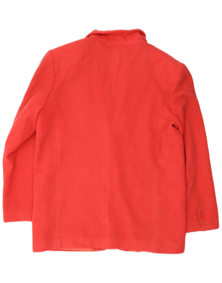 Vintage Γυναικείο Μπουφάν Blazer με 2 Κουμπιά IT 48 XL Κόκκινο μαλλί