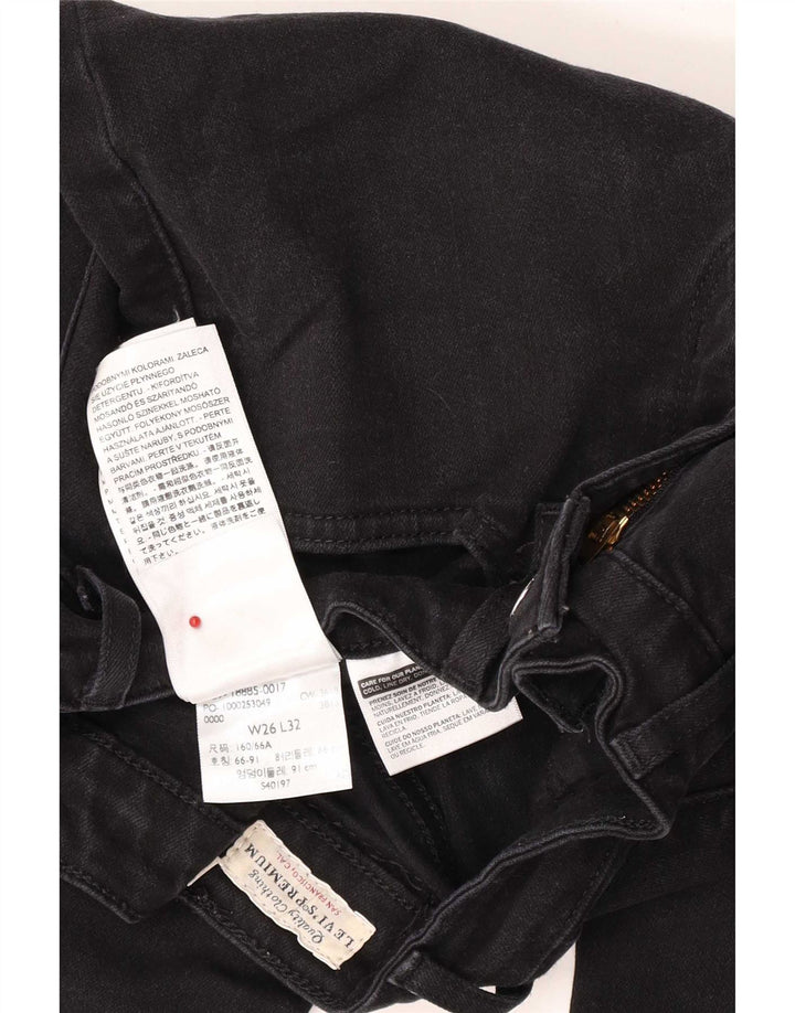 Levi's Womens 715 Bootcut Jeans W26 L32 Μαύρο βαμβακερό