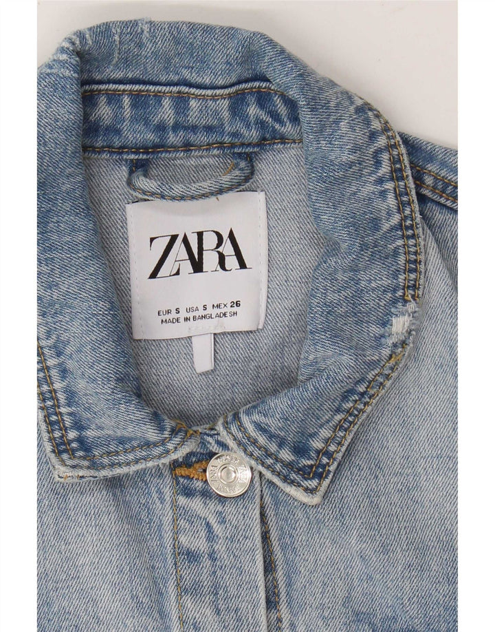 Zara Γυναικείο Τζιν Μπουφάν UK 10 Small Blue
