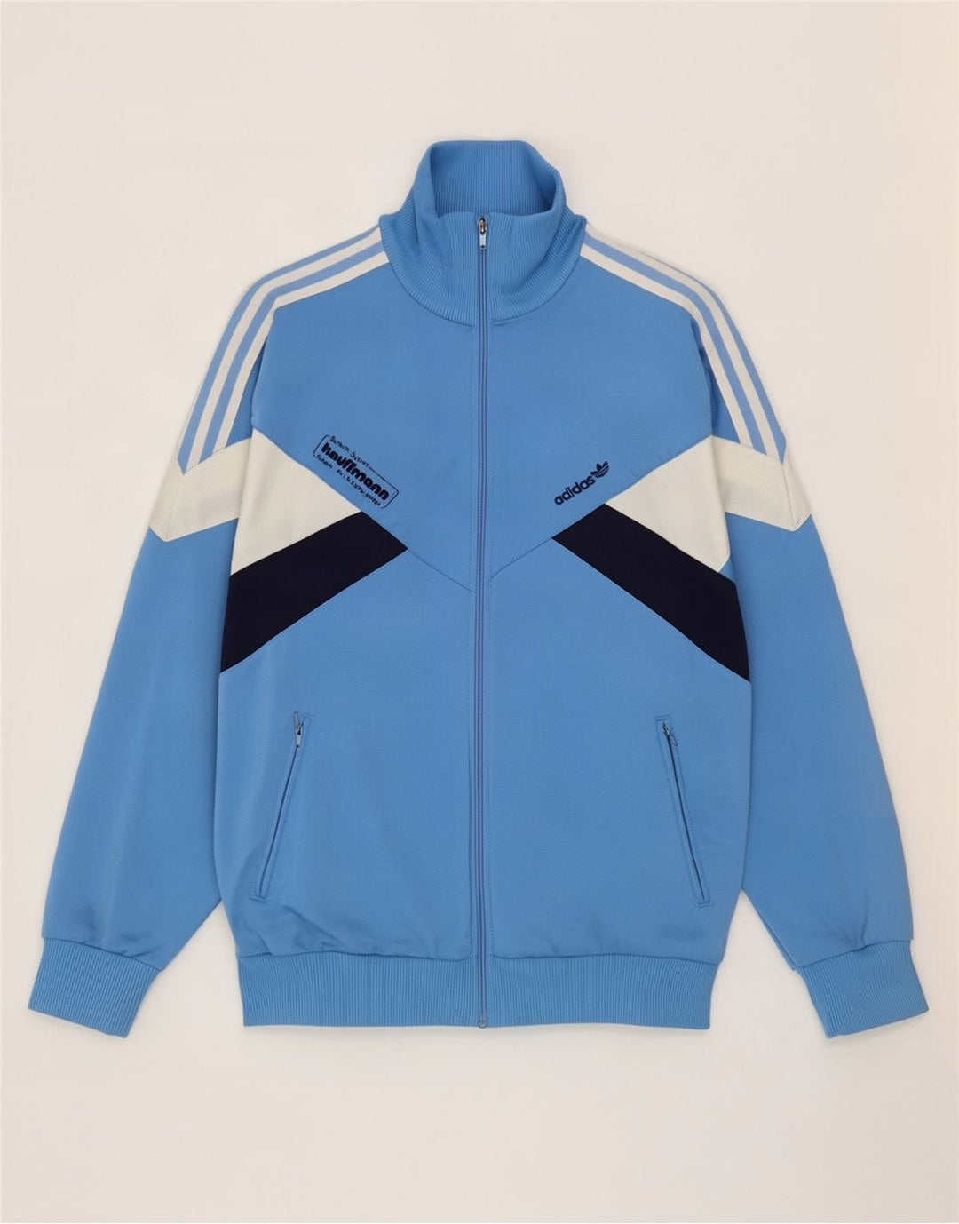 Ανδρική φόρμα φόρμας Adidas με γραφικό φόρεμα, μπουφάν μεσαίου μπλε χρώματος πολυεστέρας