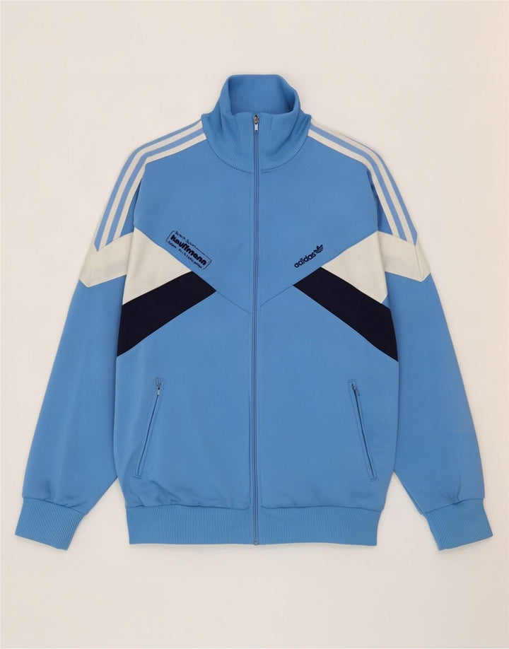 Ανδρική φόρμα φόρμας Adidas με γραφικό φόρεμα, μπουφάν μεσαίου μπλε χρώματος πολυεστέρας
