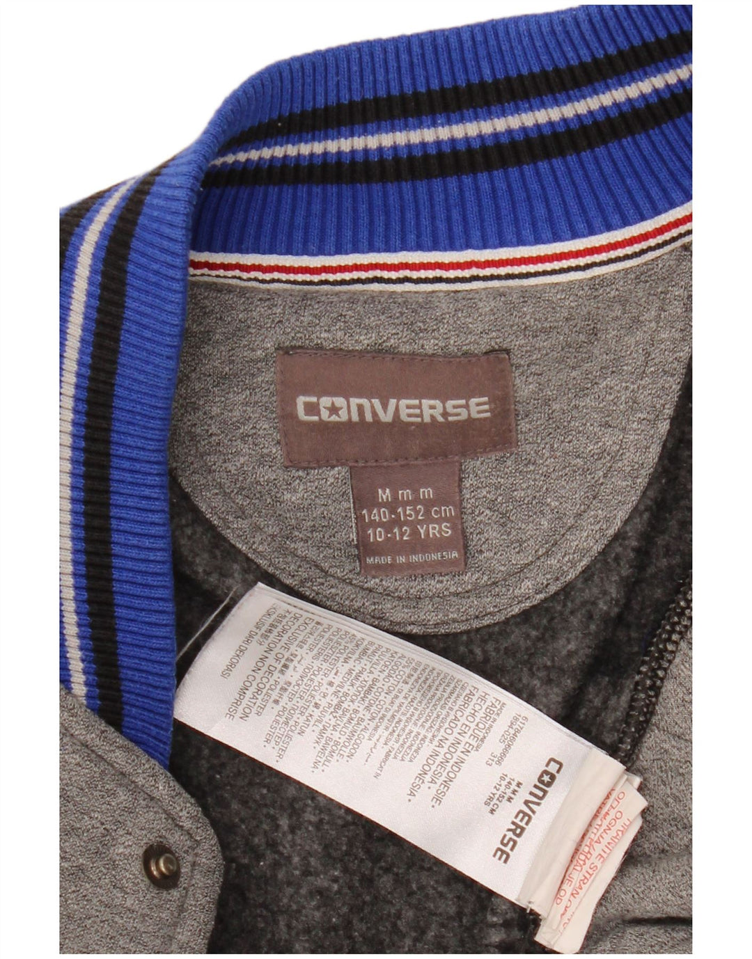 Μπουφάν CONVERSE Boys All Star Graphic Varsity 10-11 ετών Γκρι βαμβακερό