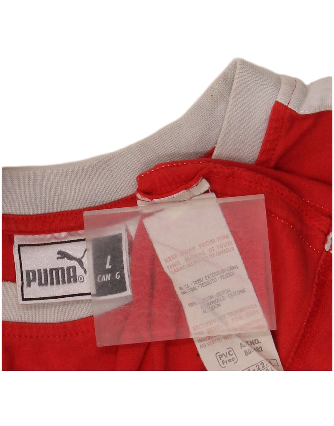 Ανδρικό γραφικό μπλουζάκι Puma Top Large Red Colourblock Βαμβακερό