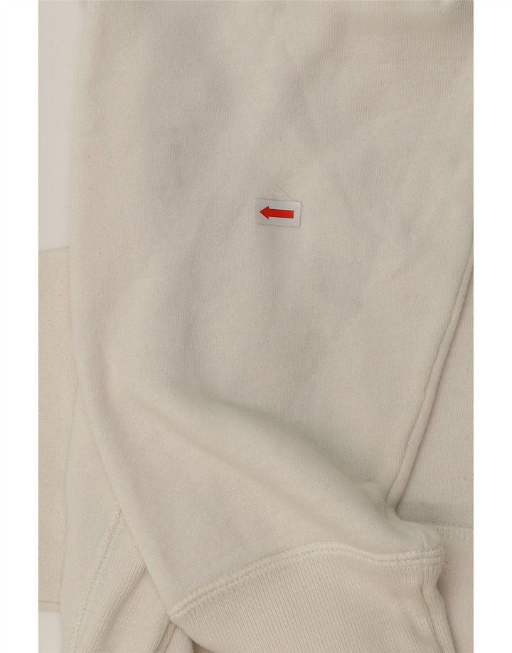 JACK WILLS Mens Graphic Hoodie Jumper Medium White Cotton