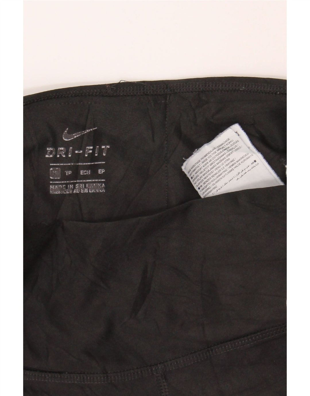 NIKE Womens Dri Fit Graphic Leggings UK 12 Medium  Black Polyester Vintage Nike and Second-Hand Nike from Messina Hembry 