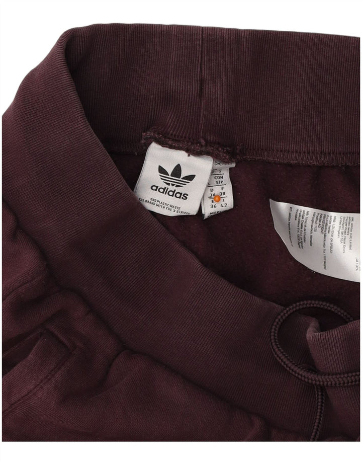 Γυναικεία αθλητική φόρμα ADIDAS Παντελόνι Joggers UK 10 Small μπορντό βαμβακερό