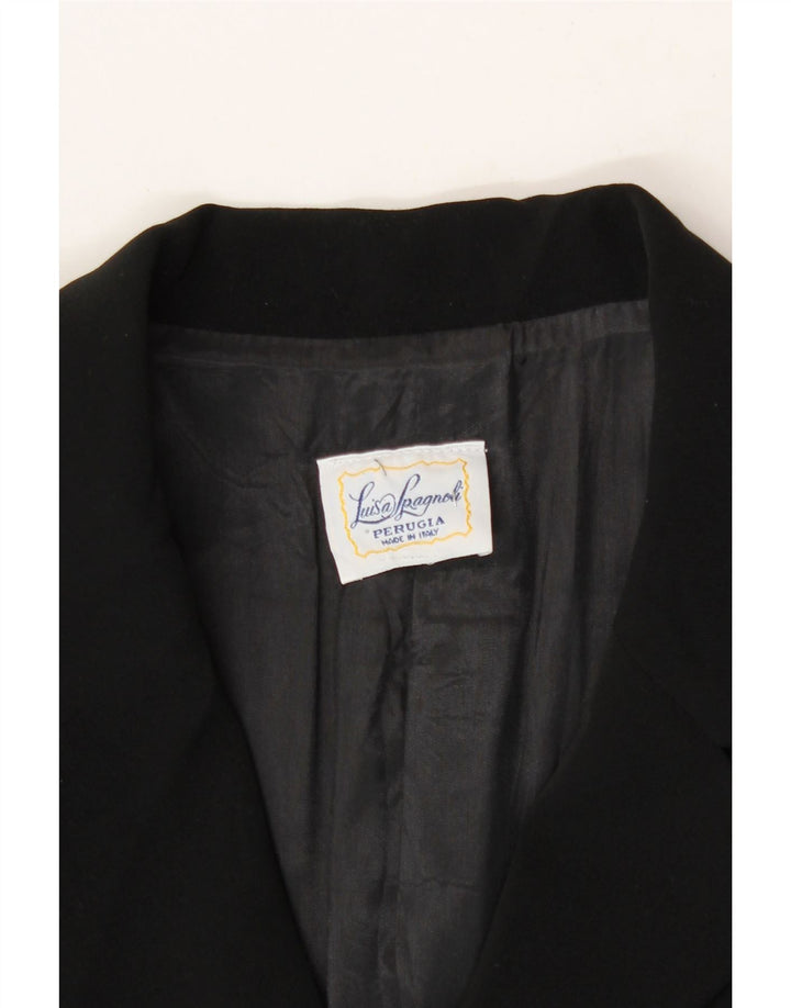 LUISA SPAGNOLI Womens Perugia 3 Button Blazer Jacket UK 14 Medium Black Vintage Luisa Spagnoli and Second-Hand Luisa Spagnoli from Messina Hembry 