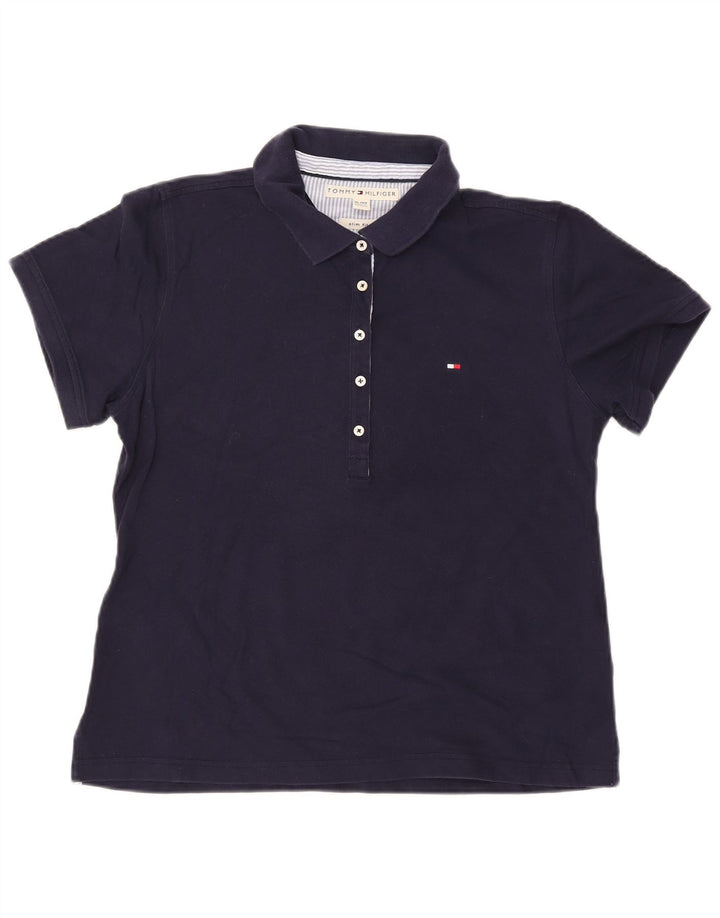 TOMMY HILFIGER Γυναικείο μπλουζάκι πόλο UK 18 XL Navy Blue βαμβακερό