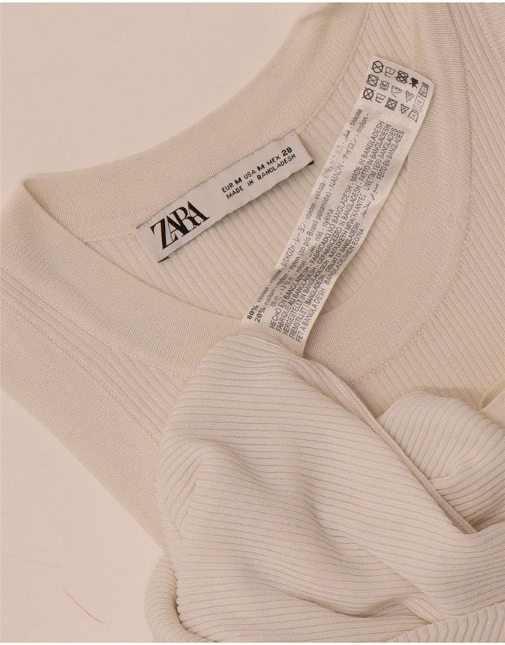 Zara Γυναικείο Γιλέκο Τοπ UK 12 μεσαία λευκή βισκόζη