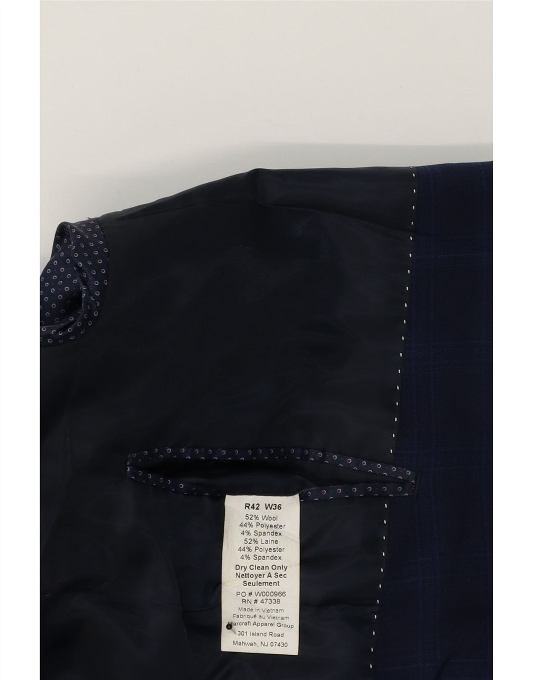 TOMMY HILFIGER Mens 2 Button Blazer Jacket UK 42 XL Navy Blue Check Wool Vintage Tommy Hilfiger and Second-Hand Tommy Hilfiger from Messina Hembry 