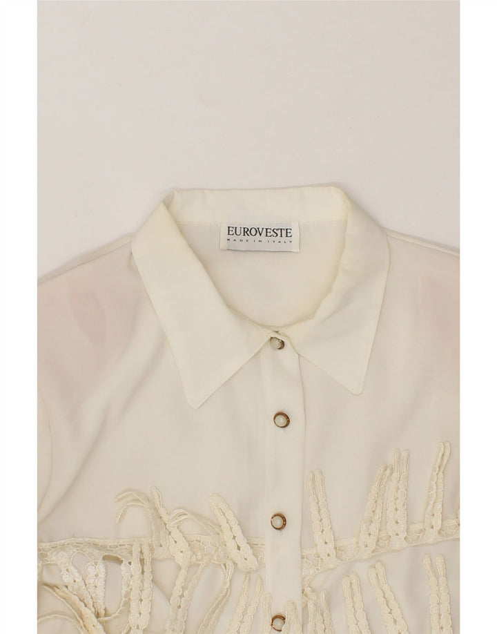 VINTAGE Womens Shirt Blouse UK 16 Large Off White Vintage Vintage and Second-Hand Vintage from Messina Hembry 