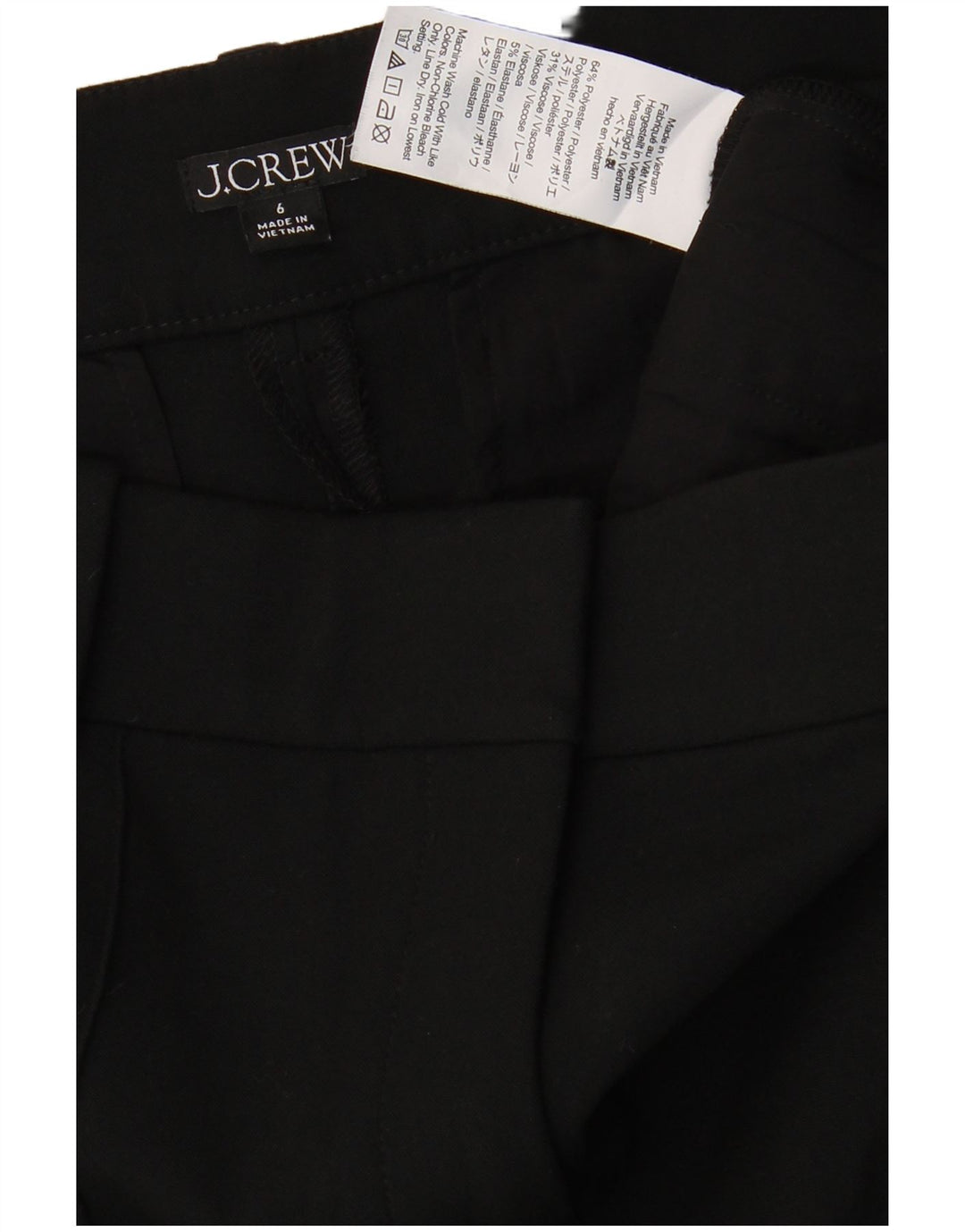 Γυναικείο ίσιο παντελόνι Chino J. CREW US 6 Medium W30 L31 μαύρο πολυεστέρα