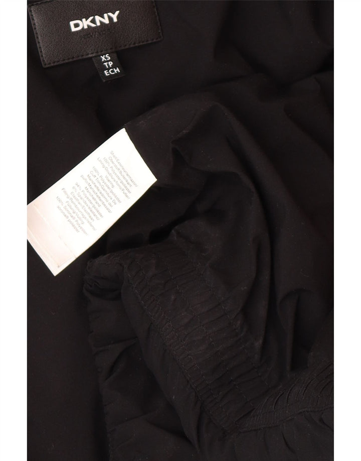 Dkny Γυναικείο μπουφάν με κουκούλα UK 6 XS Μαύρο Πολυεστέρα Χειμερινό