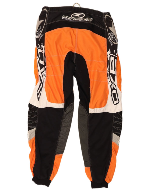 Ανδρικό γραφικό παντελόνι Moto Racer AXO 54 2XL W38 L30 Πορτοκαλί Colourblock
