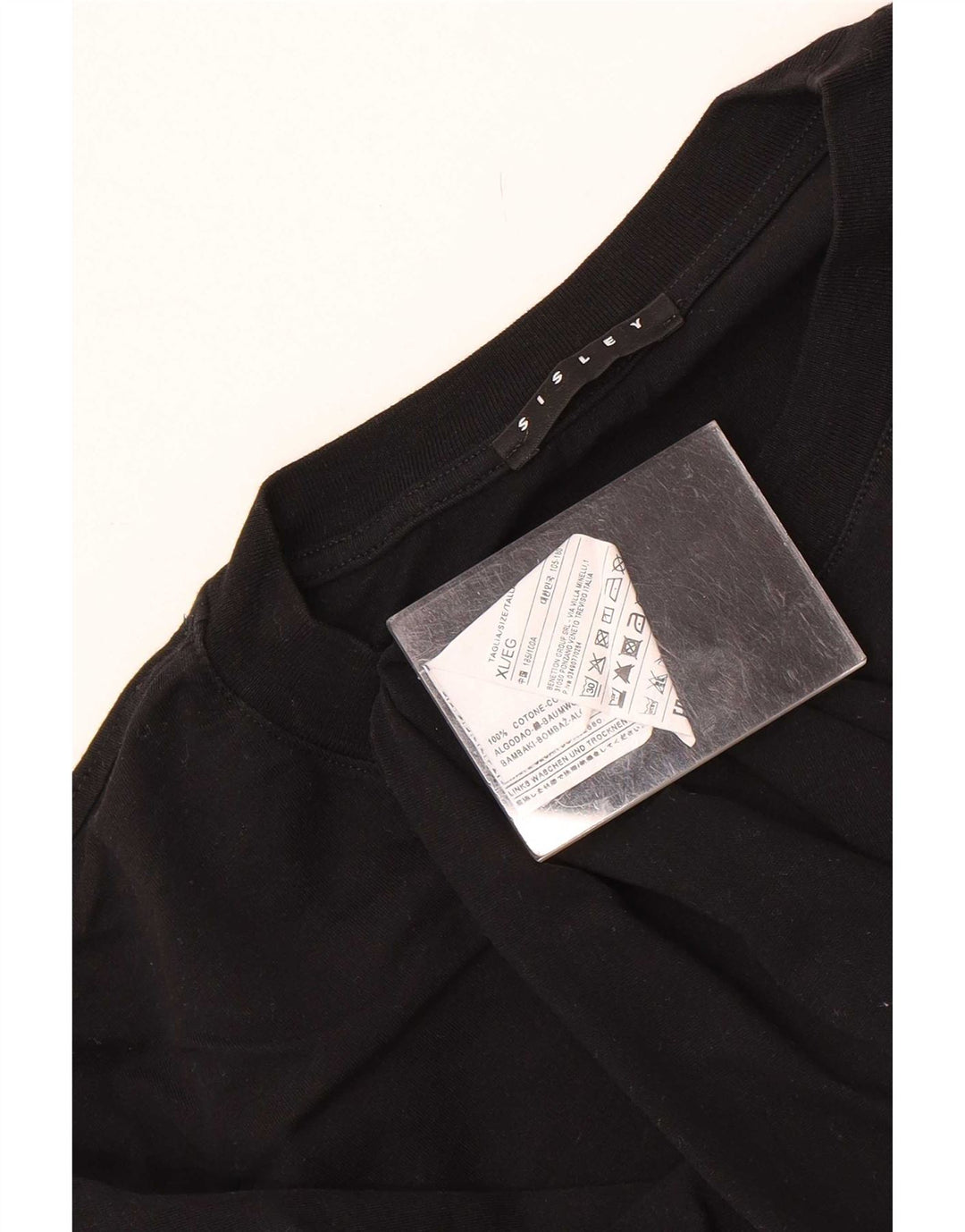 Ανδρικό T-Shirt Sisley Top XL Μαύρο βαμβακερό