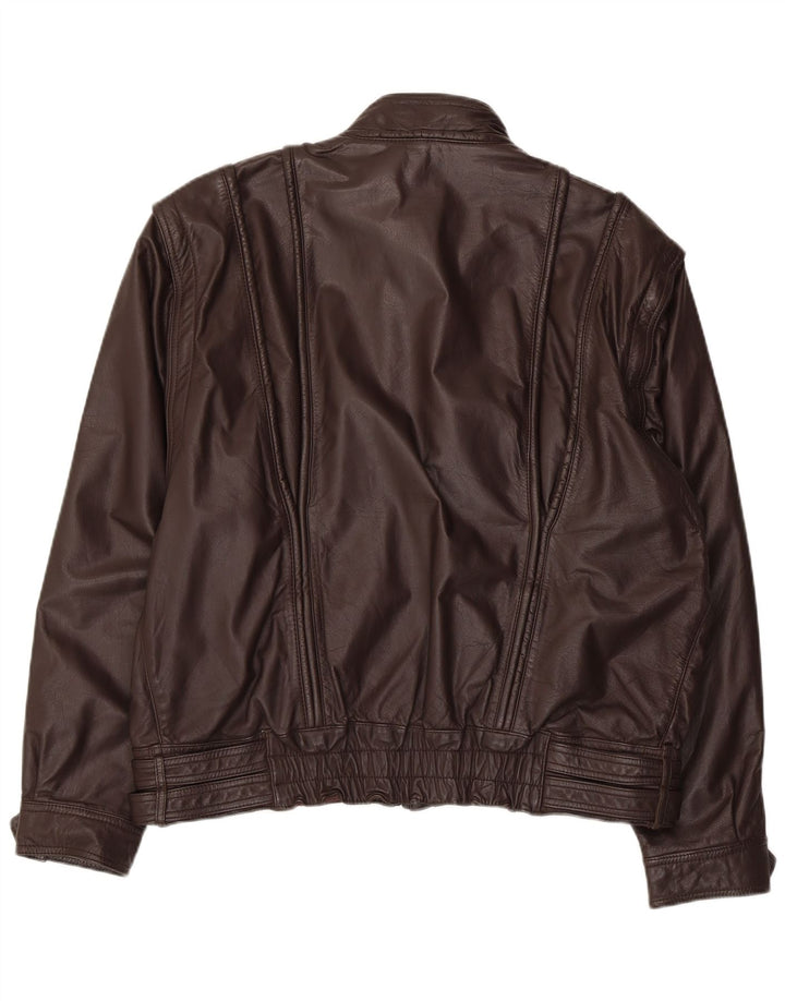 Vintage Ανδρικό Bomber Δερμάτινο Μπουφάν EU 54 2XL Καφέ Δερμάτινο