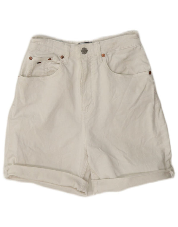 Γυναικείο ψηλόμεσο τζιν σορτς Tommy Hilfiger W25 XS Λευκό βαμβακερό