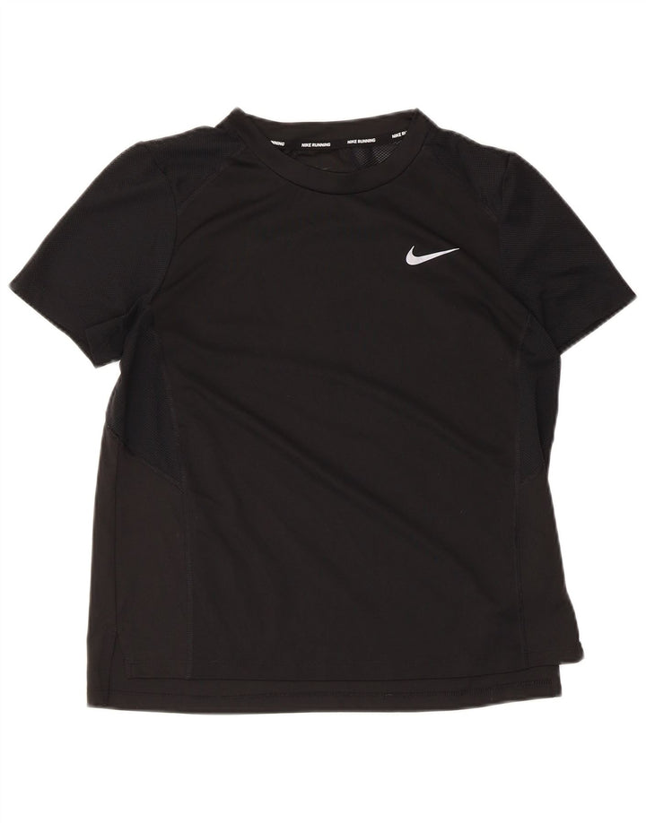 Γυναικείο T-Shirt Nike Top UK 12 μεσαίο μαύρο πολυεστέρα