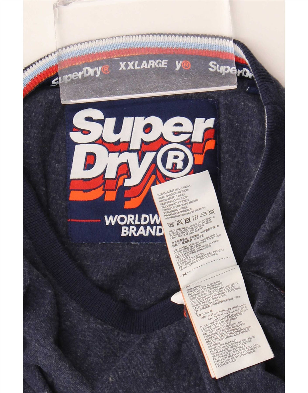 Superdry Ανδρικό T-Shirt Top 2XL Μπλε βαμβακερό