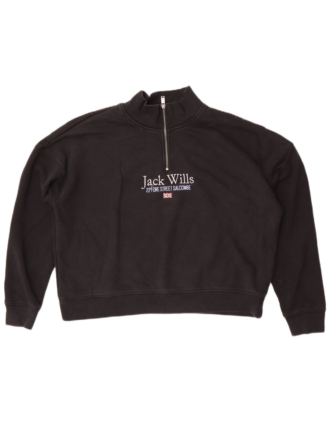 Jack Wills Γυναικείο Γραφικό Φούτερ Jumper UK 16 Large Μαύρο