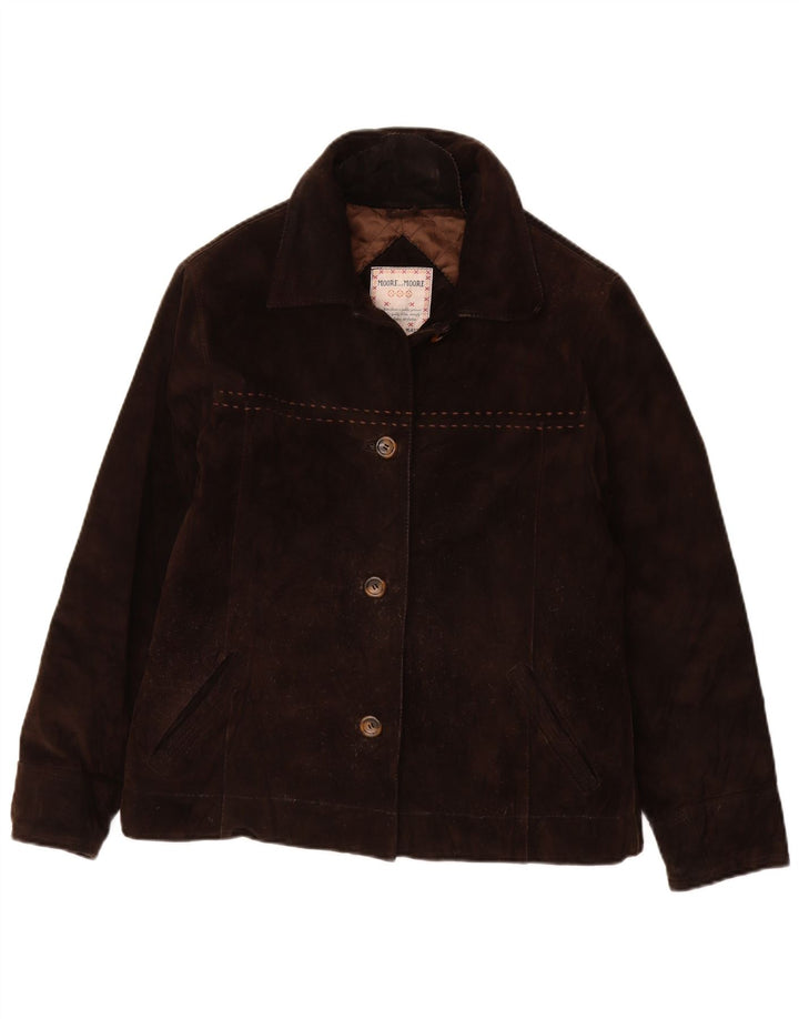 Γυναικείο Suede Jacket VINTAGE IT 42 Δερμάτινο Μεσαίο Καφέ