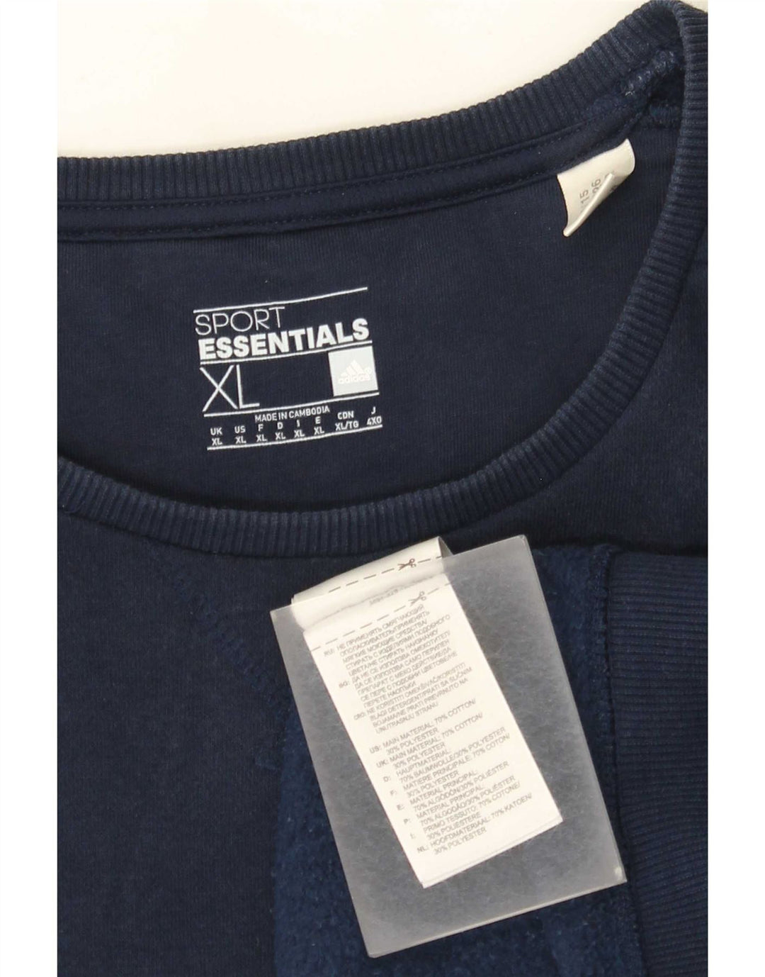 Ανδρικό φούτερ Adidas Jumper XL Navy Blue Cotton