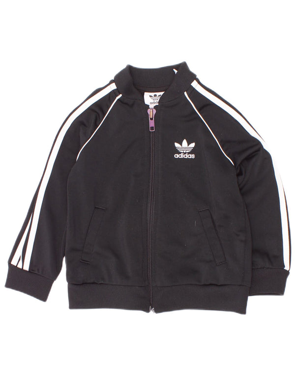 Μπουφάν Adidas Baby Boys αθλητική φόρμα 9-12 μηνών Μαύρο πολυεστέρα