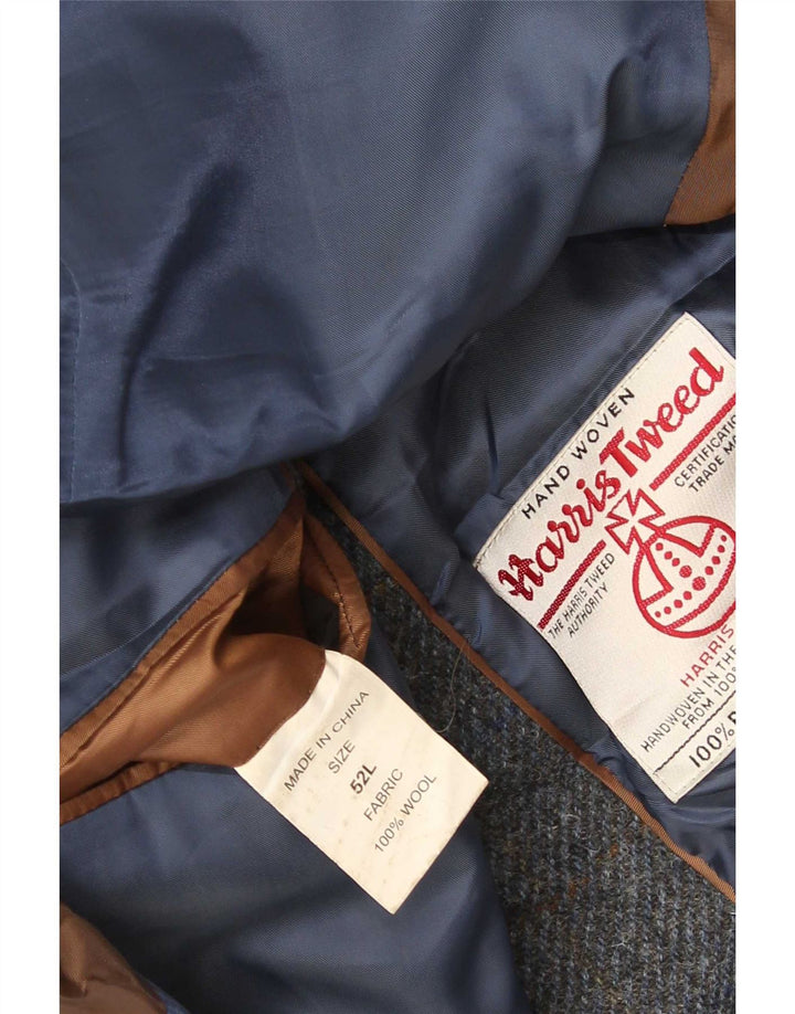 Harris Tweed Ανδρικό σακάκι 2 κουμπιών σακάκι IT 52 XL Grey Check Wool