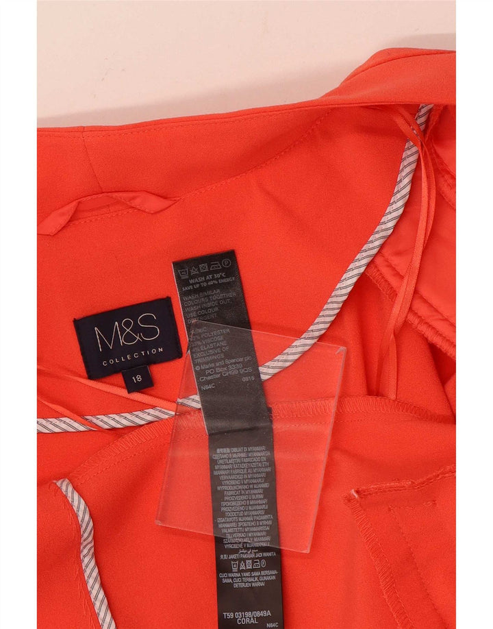 Marks & Spencer Γυναικείο Open Blazer Jacket UK 18 XL Orange Polyester