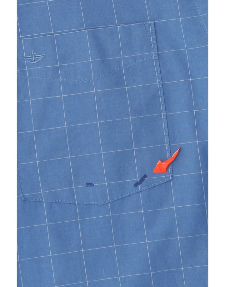 Ανδρικό καρό πουκάμισο Dockers μεγάλο μπλε βαμβακερό καρό