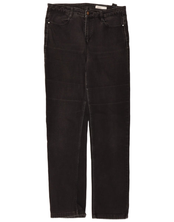 Marks & Spencer Γυναικεία ίσια τζιν UK 14 μεγάλα W32 L31 μαύρο βαμβακερό