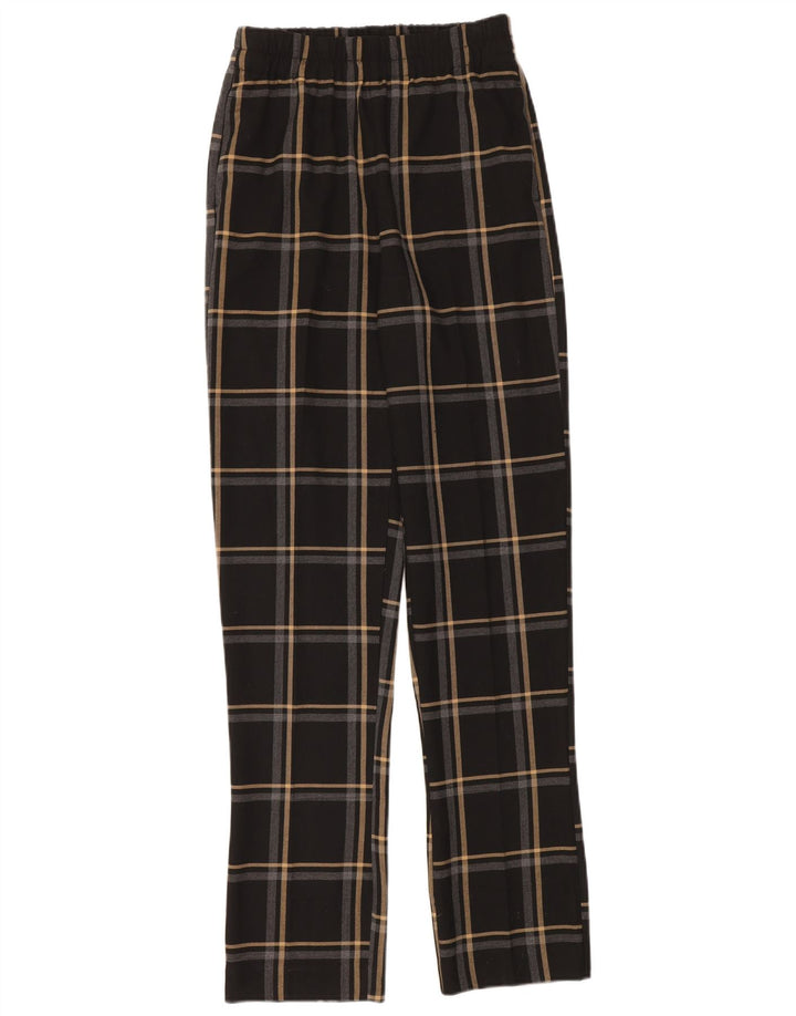 Zara Γυναικείο Slim παντελόνι Chino XS W24 L34 Μαύρο Check Polyester
